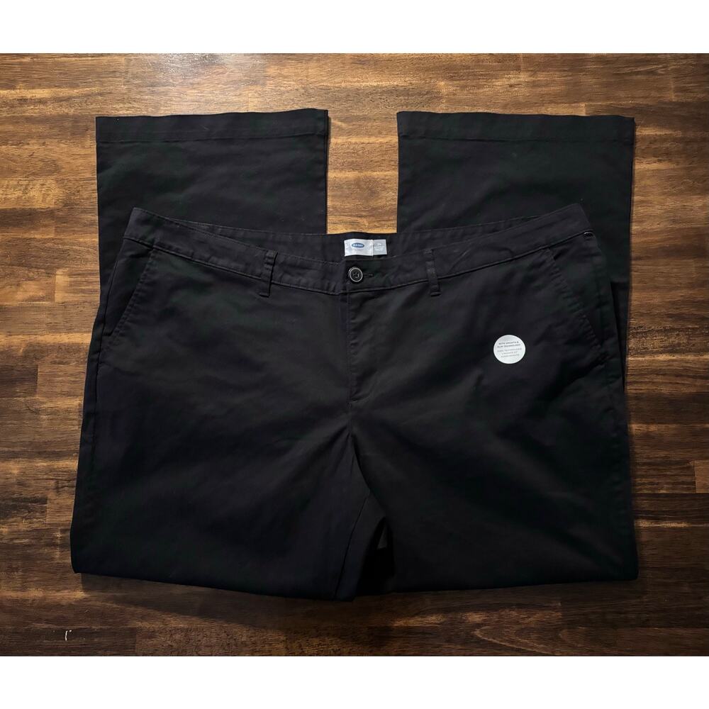 Old Navy Women’s Plus Size 24 48 x 32 Pants Cotton Stretch Chino Black Khakis
